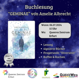 Buch·lesung "GEMINAE" von Amelie Albrecht 📚