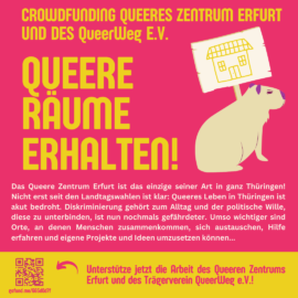 Crowdfunding: Queeres Zentrum Erfurt und des QueerWeg e.V.